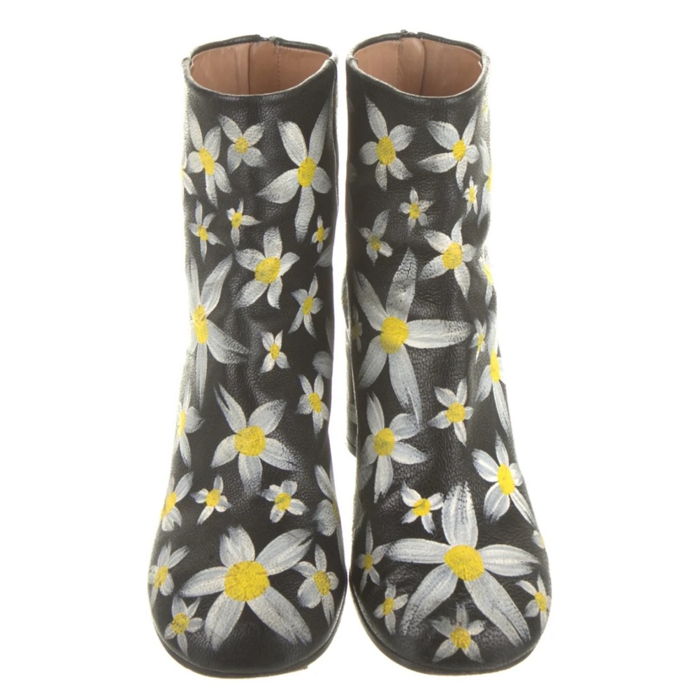 MAISON MARGIELA Leather Floral Print Boots